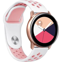 Tactical Double Silikonový Pásek pro Samsung Gear 42mm White/Pink - bílo růžový