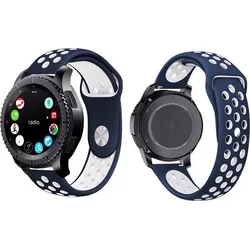 Tactical Double Silikonový Pásek pro Samsung Gear Fit 2 Pro Blue/White - modro bílý