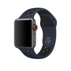 Tactical Double silikonový řemínek pro Apple Watch 1/2/3 38mm Blue/Black - modro černý