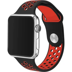 Tactical Double silikonový řemínek pro Apple Watch 4 40mm Black/Red - černo červený
