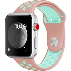 Tactical Double silikonový řemínek pro Apple Watch 4 40mm Pink/Green - růžovo zelený