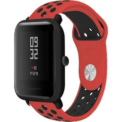 Tactical Double silikonový řemínek pro Xiaomi Amazfit Bip Red/Black - červeno černý