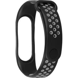 Tactical Double silikonový řemínek pro Xiaomi Mi Band 3/4 Black/Grey