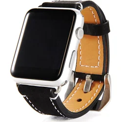 Tactical Geniune kožený řemínek pro Apple Watch 1/2/3 42mm Black - černý