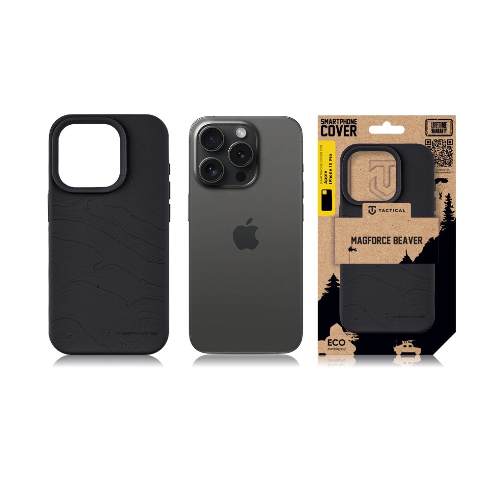 Tactical MagForce Beaver Kryt pro iPhone 15 Pro Asphalt