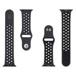 Taktický 839 dvojitý silikónový remienok pre Apple Watch 1/2/3/4/5/6/7/8/9/SE 38/40/41 mm čierny