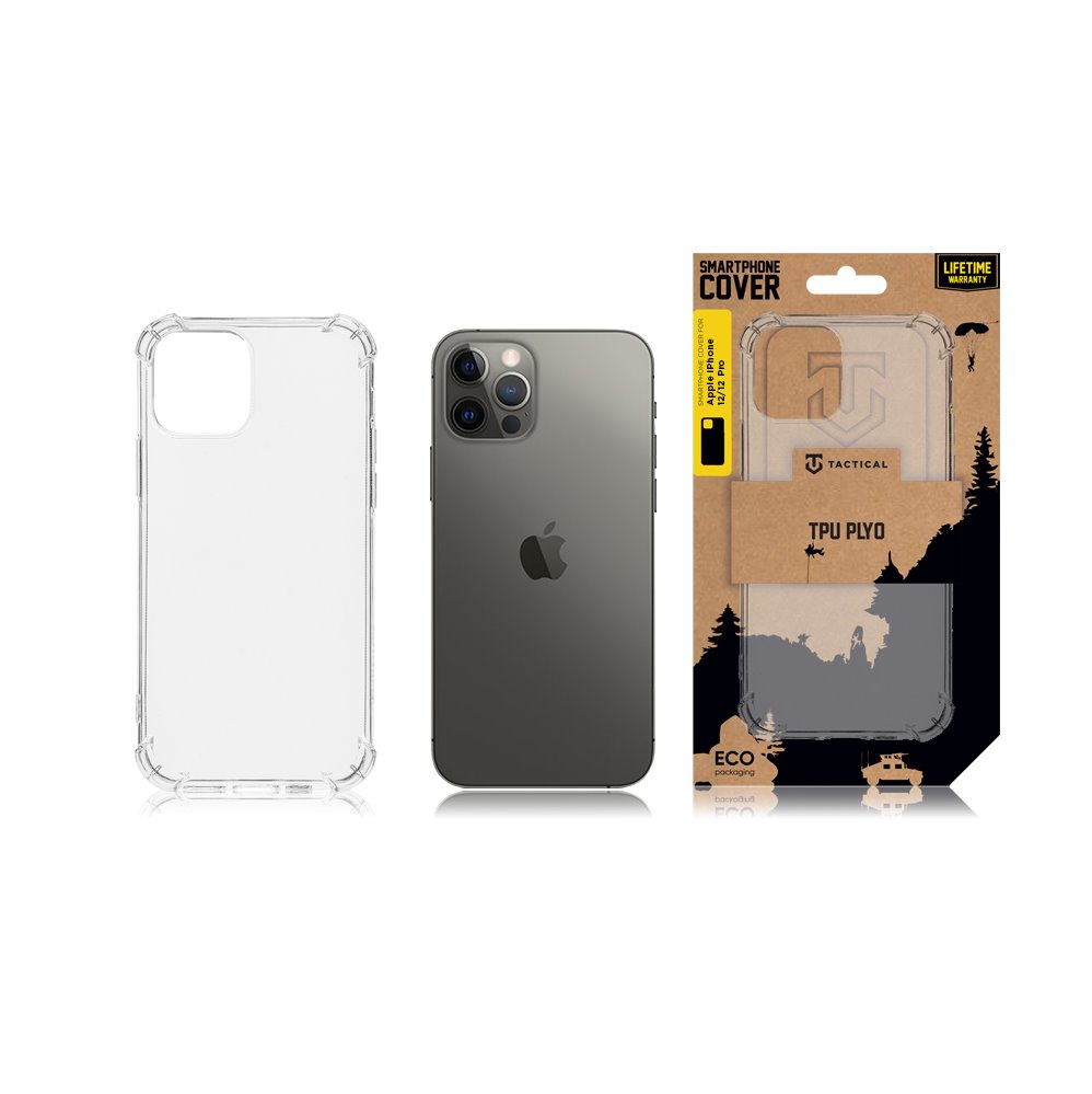 Taktický kryt TPU Plyo pre Apple iPhone 12/12 Pro Transparent