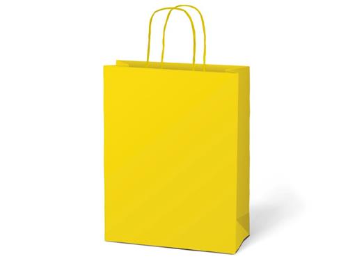 Taška dárková T 5 kraft 260x320x100 žlutá, 6ks