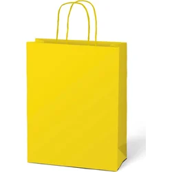 Taška dárková T 5 kraft 260x320x100 žlutá, 6ks