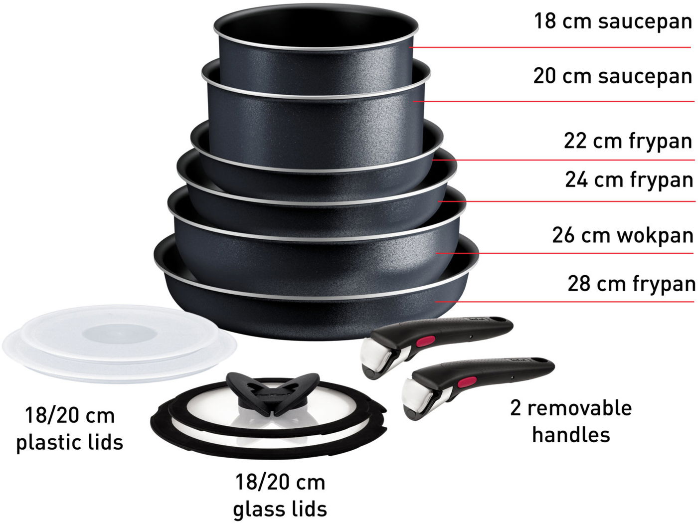 Tefal L7239223 INGENIO SO LIGHT sada 12 kusů