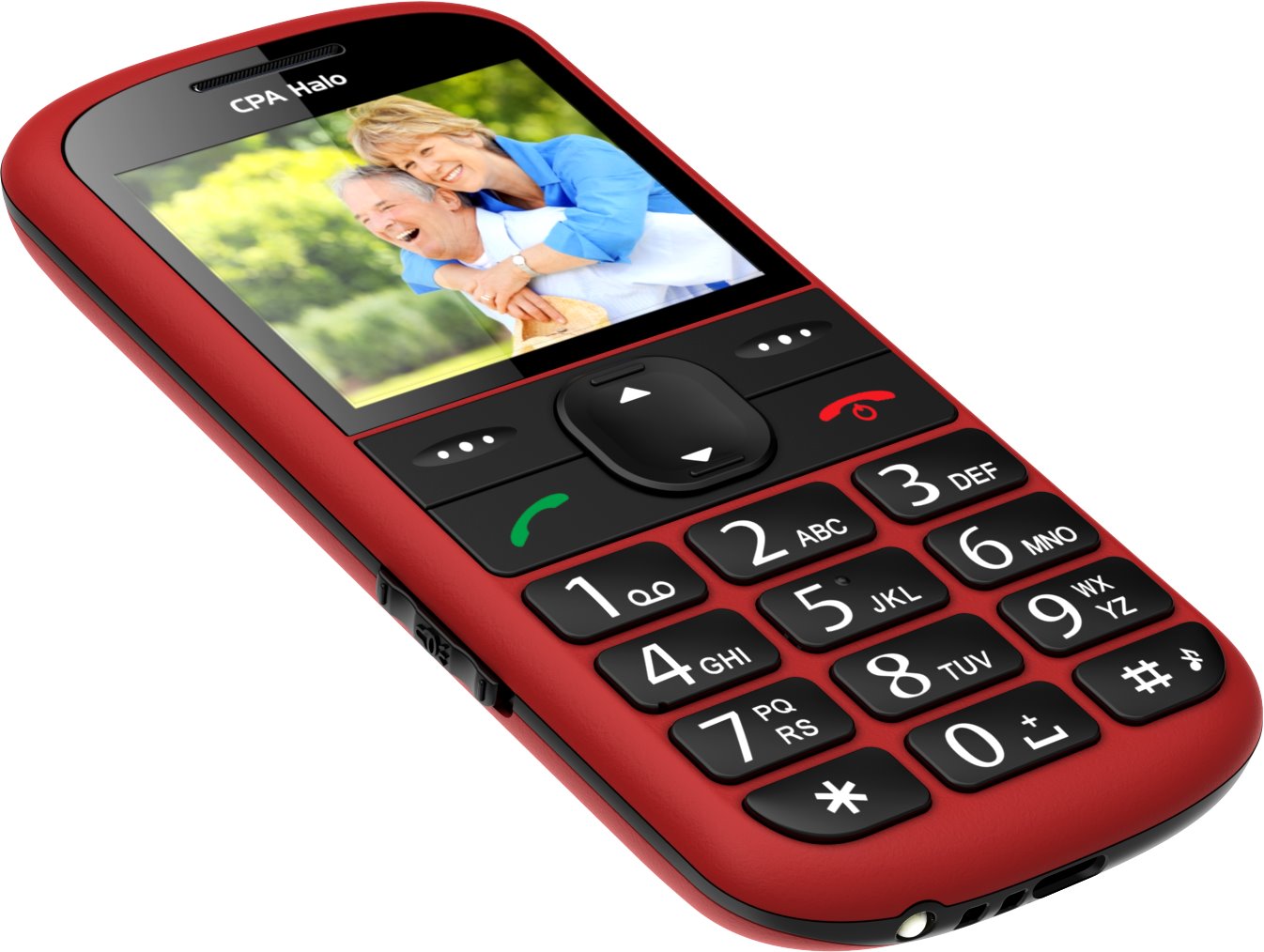 Telefon CPA Halo 21 Senior červený s nabíjecím stojánkem