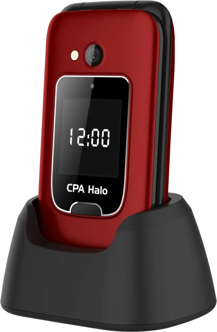 Telefon CPA Halo 25 Senior červený s nabíjecím stojánkem