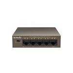 Tenda TEF1105P-4-63W PoE AT switch 4x PoE 802.3af/at, 5x 100Mbps, PoE spolu 63W, bez ventilátora, PoE+