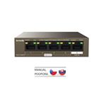 Tenda TEG1105PD PoE PD Gigabitový prepínač, 1x PoE IN, 4x PoE OUT 802.3af, 5x 1 Gbps, max. 30W, bez ventilátora