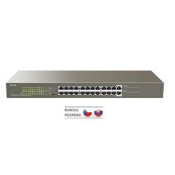 Tenda TEG1124P-24-250W PoE AT Gigabit switch 24x 1Gb/s s PoE 802.3af/at, PoE 225W, Rackmount, VLAN