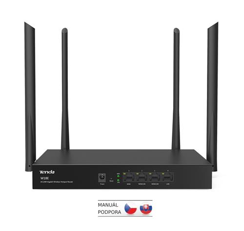 Tenda W18E WiFi Hotspot AC1200 Gigabitový router, 1xWAN, 2xWAN/LAN, 1xLAN, VPN,IPv6, Captive portal,Metal