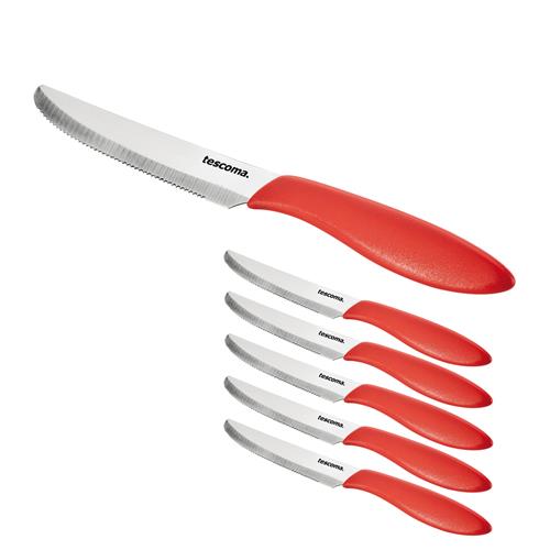 Tescoma Nůž jídelní PRESTO 12 cm, 6 ks, červená  