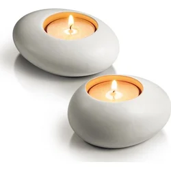 Tescoma Stojánek na čajové svíčky FANCY HOME Stones 2 ks, bílá