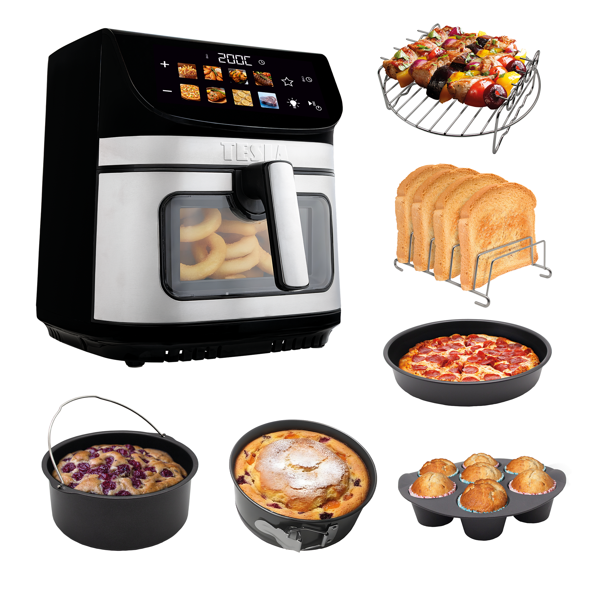 TESLA AirCook DualHeat QD464 XXL dvojitá teplovzdušná fritéza