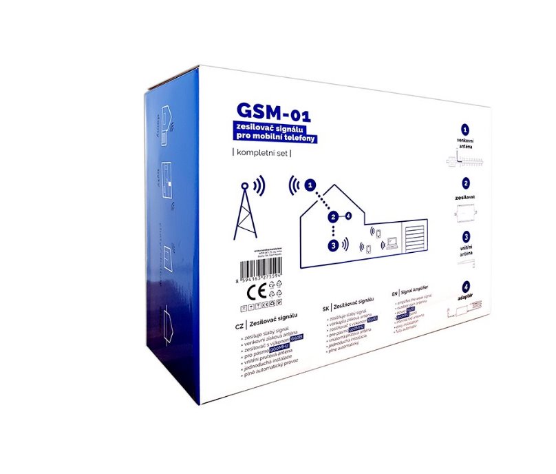 TESLA GSM-01, zesilovač/opakovač GSM signálu (900 Mhz) - sada