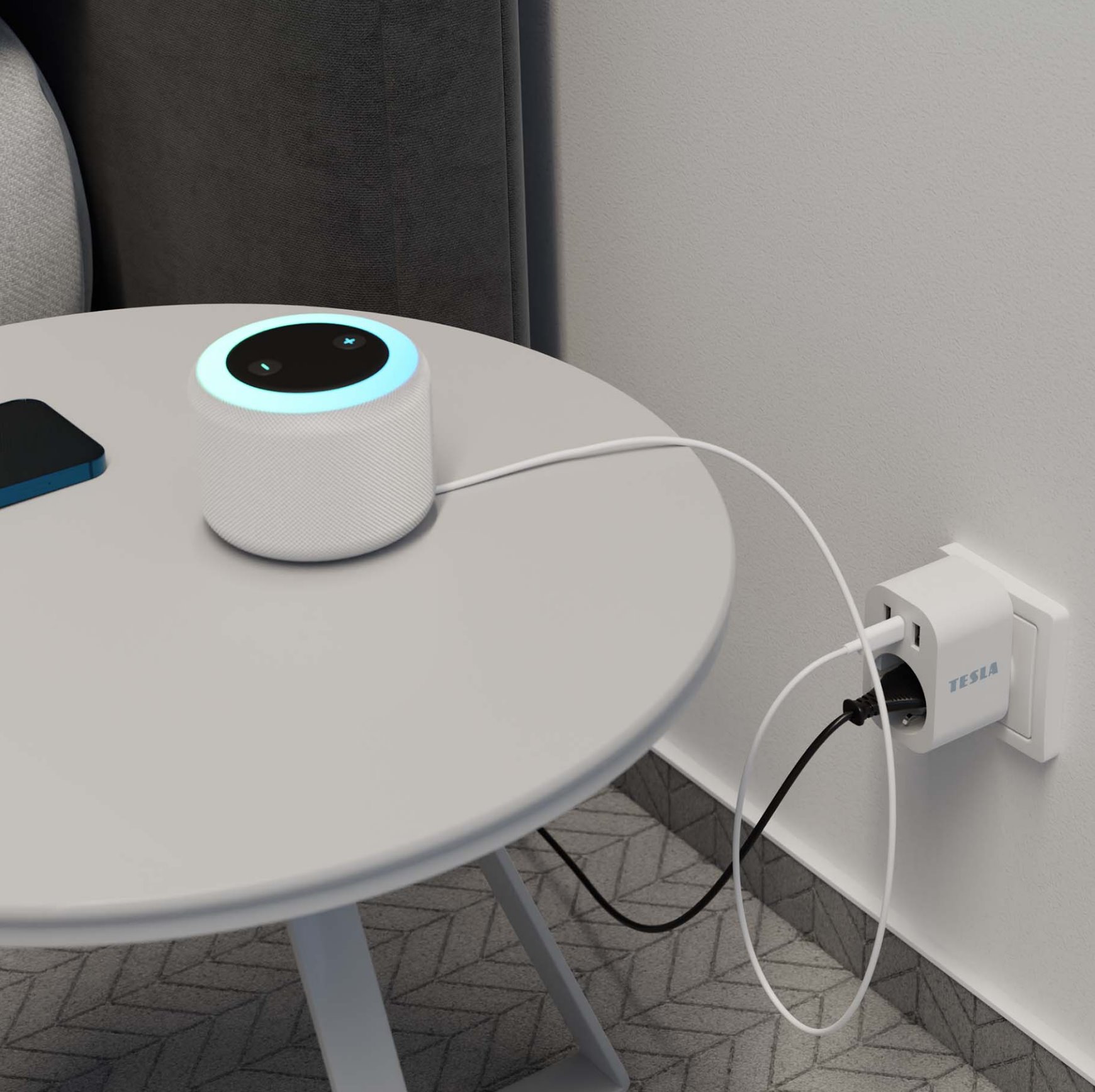 TESLA Smart Plug SP300 3 USB - chytrá zásuvka s USB porty