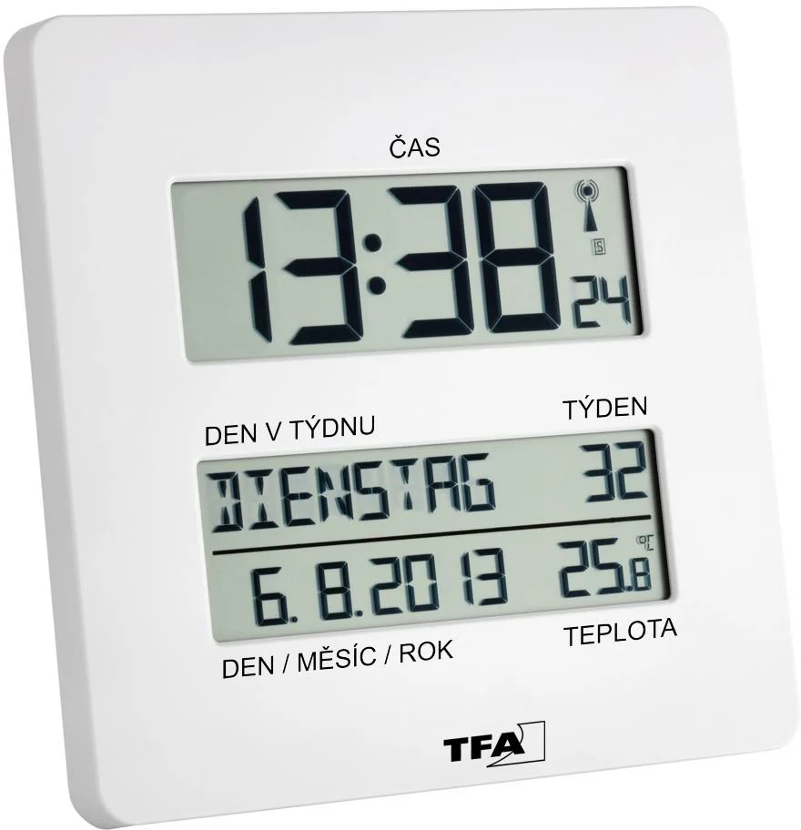 TFA 60.4509.02 - Nástenné hodiny riadené rádiovým signálom DCF