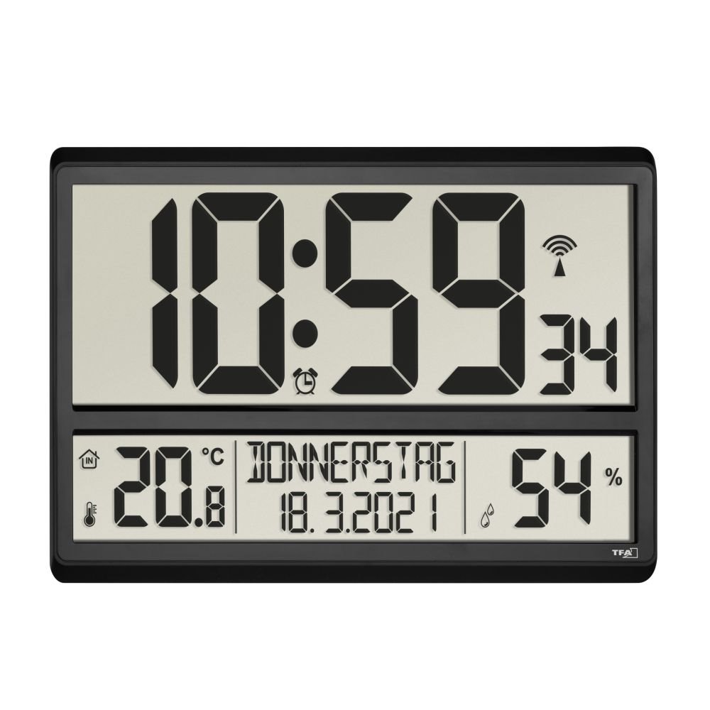 TFA Nástenné hodiny s vnútornou teplotou a vlhkosťou TFA60.4520.01