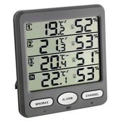 TFA teplomer a vlhkomer s 3 bezdrôtovými senzory 30.3054.10 KLÍMA-MONITOR TFA30.3054.10