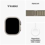 Titánové puzdro Apple Watch Ultra 2 49 mm s olivovou farbou Alpine Tension - Stredné