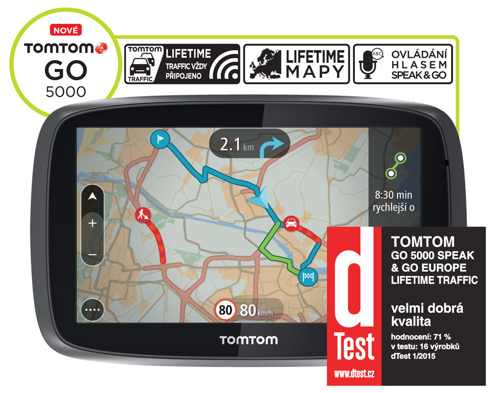 TomTom GO 5000 Europe LIFETIME Mapy 1FL5 002 07 TSBOHEMIA CZ