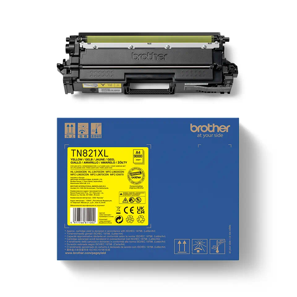 Toner Brother TN-821XLY žltý (9000 strán) - originálny