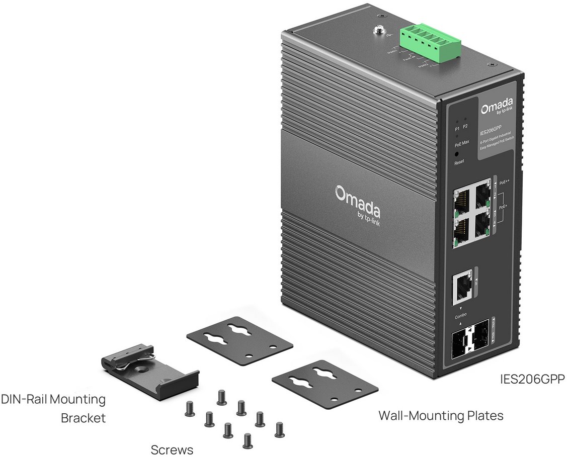 TP-Link IES206GPP Omada průmyslový Easy PoE Switch