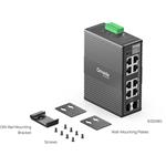 TP-Link IES208G, priemyselný prepínač Easy Switch na lištu DIN