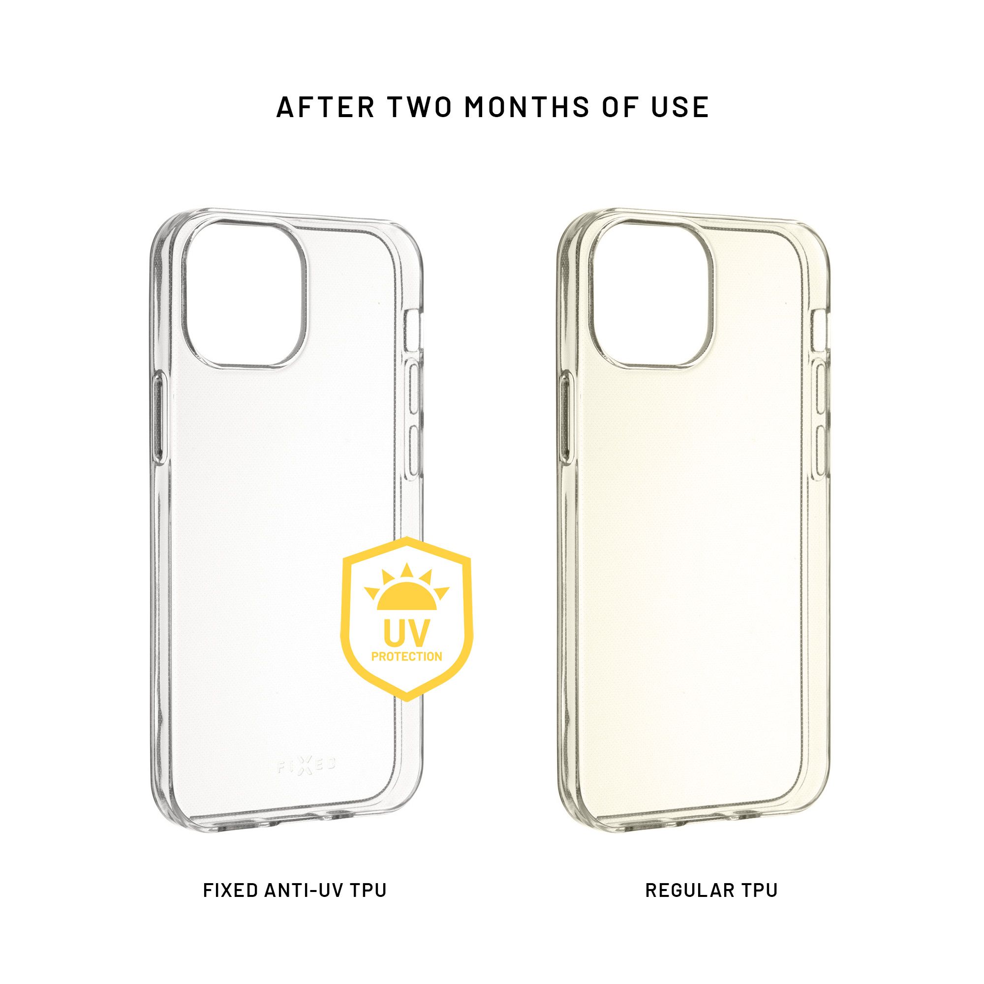 TPU gélové puzdro FIXED Slim AntiUV pre Apple iPhone 14 Pro, číre