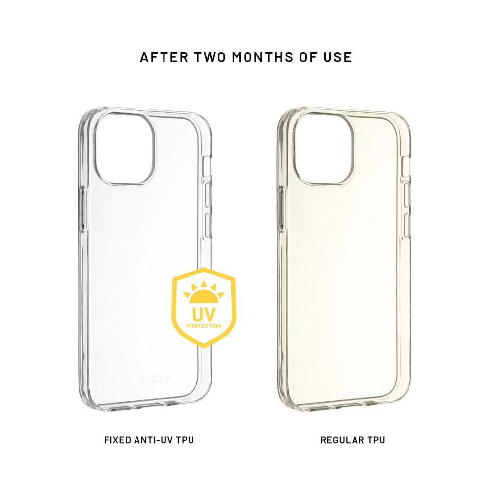TPU gelový kryt FIXED Story AntiUV pro Apple iPhone 17 Pro Max, čirý