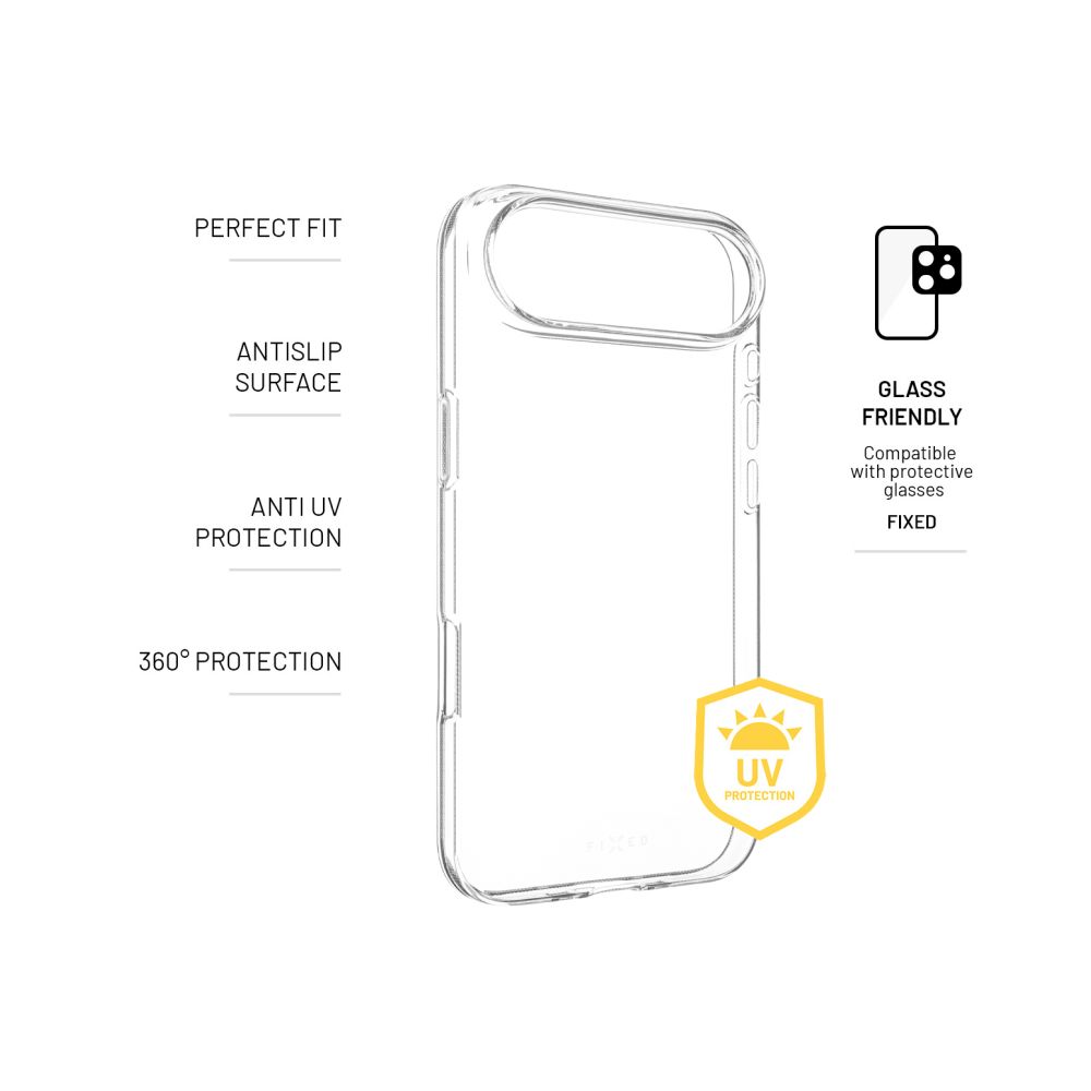 TPU gelový kryt FIXED Story AntiUV pro Apple iPhone Air, čirý