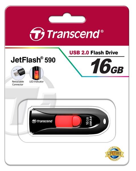 Transcend JetFlash 590K, 16GB, černá