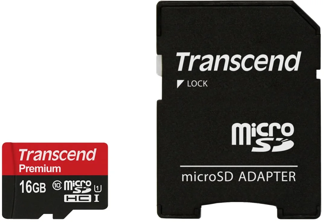 Transcend microSDHC 16GB Class10 UHS-I Premium + adaptér TS16GUSDU1
