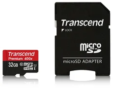 Transcend microSDHC 32GB Class10 UHS-I Premium 400x + adaptér