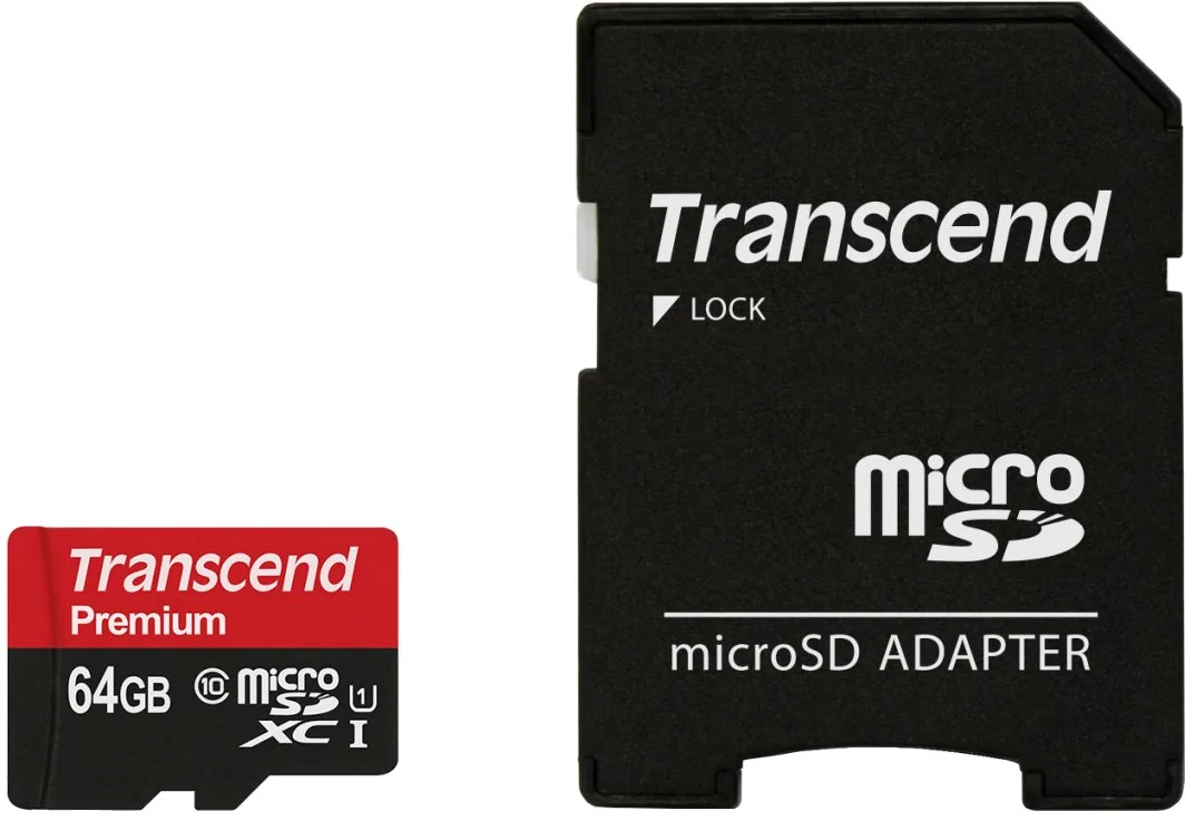 Transcend microSDXC 64GB Class10 UHS-I Premium + adaptér