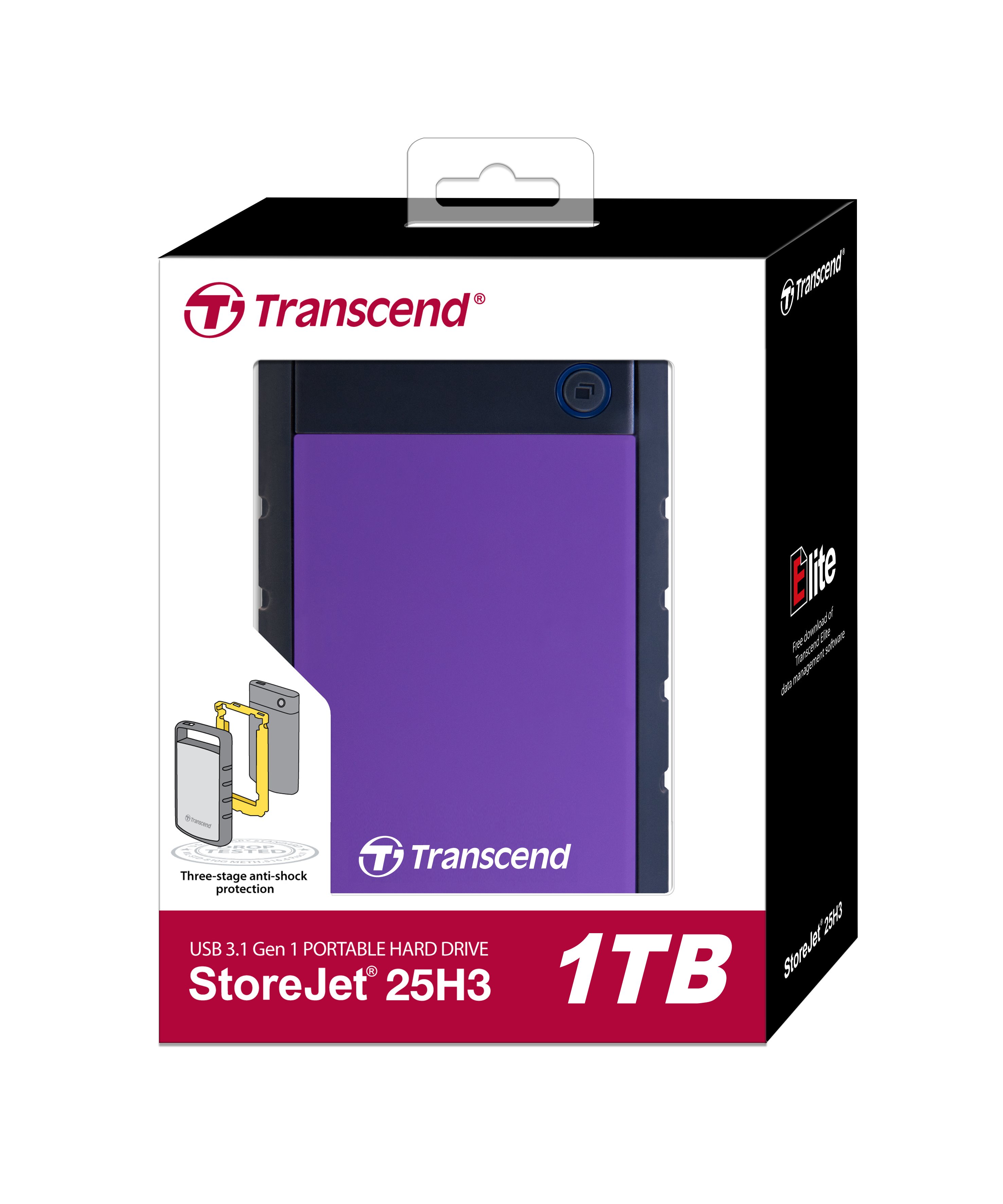 Transcend StoreJet 25H3 Slim 1TB, fialový TS1TSJ25H3P