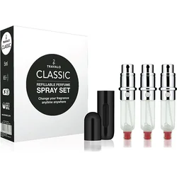 Travalo Classic HD darčeková sada Black (plniteľný rozprašovač parfumu 3 x 5 ml + puzdro)