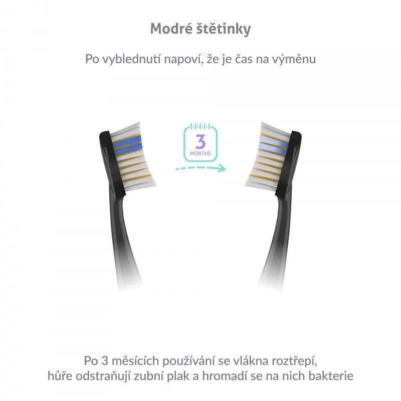 TrueLife náhradní hlavice pro SonicBrush K150 UV - Sensitive, černé, 2ks