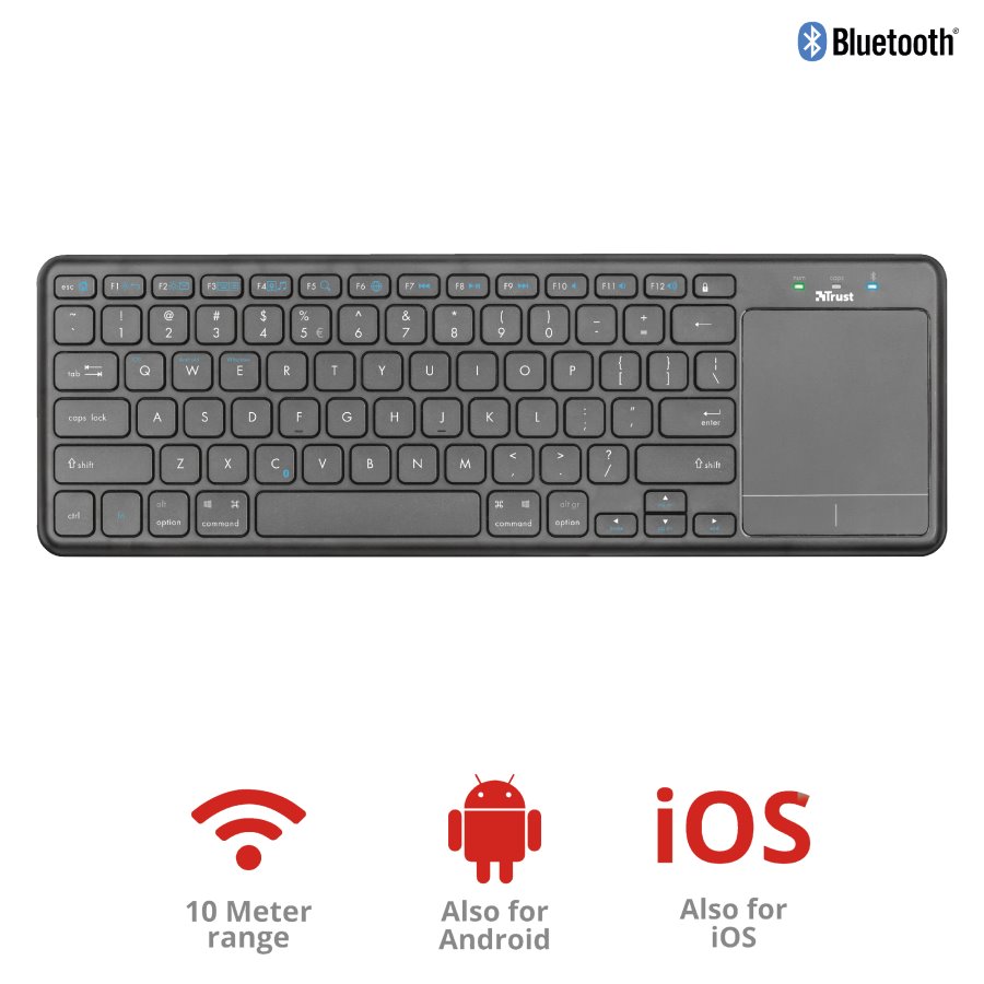 Trust Mida Wireless Bluetooth Keyboard with XL touchpad (22573) TSBOHEMIA.CZ