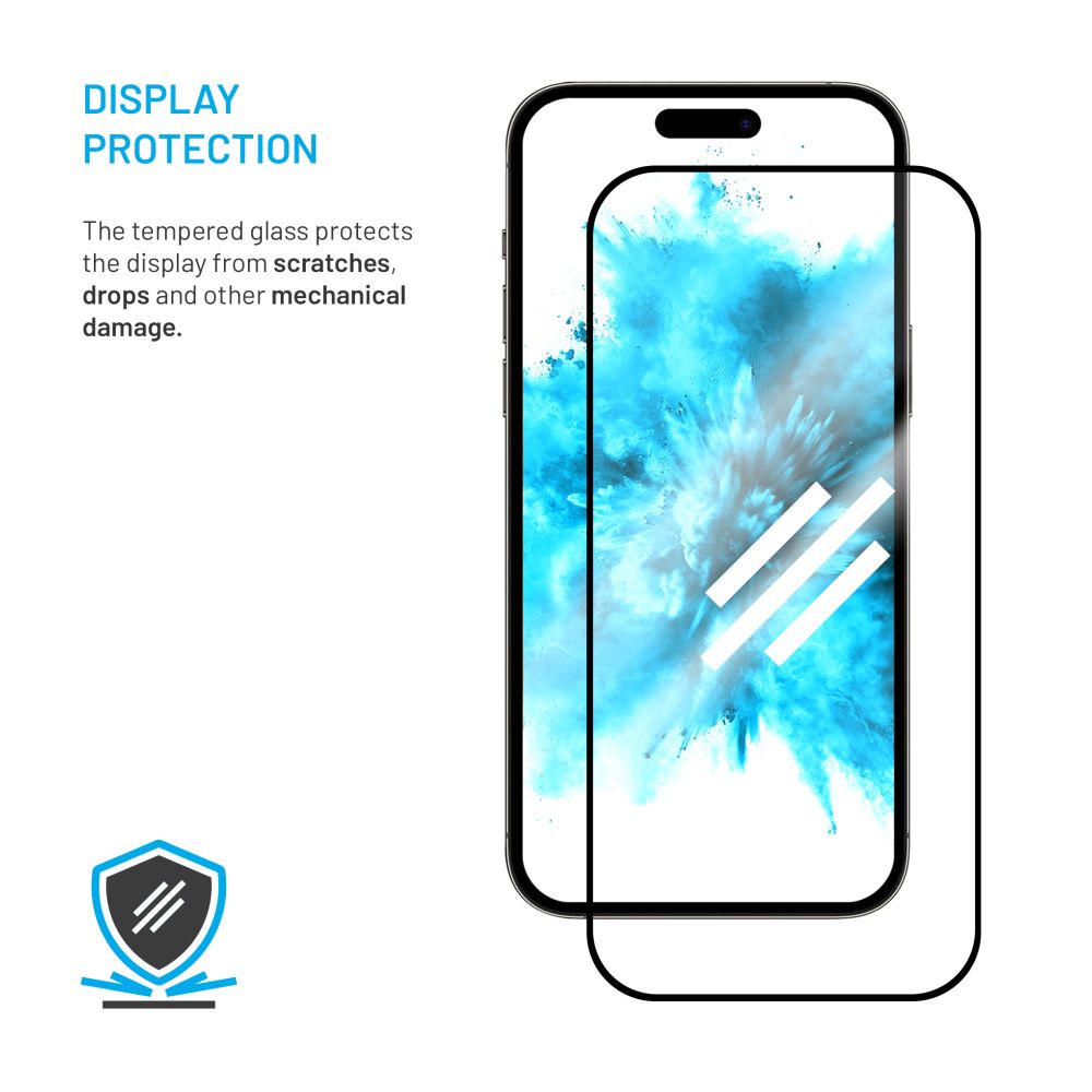 Tvrzené sklo FIXED Full-Cover s aplikátorem pro Apple iPhone 17 Pro, 2ks, černé