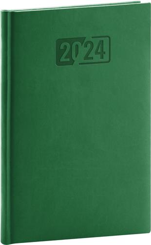 Týdenní diář Aprint 2024, zelený, 15 × 21 cm