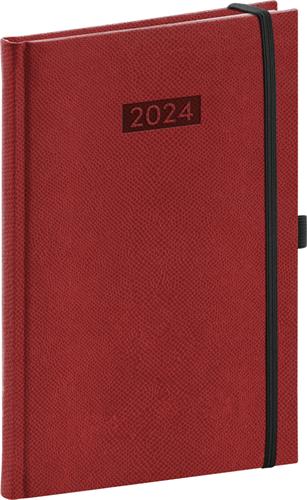 Týdenní diář Diario 2024, bordó, 15 × 21 cm