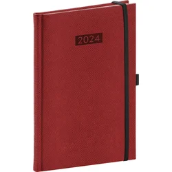Týdenní diář Diario 2024, bordó, 15 × 21 cm