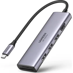 UGREEN 60383 Prevodník USB-C/HDMI+3USB 3.0 A+SD/TF