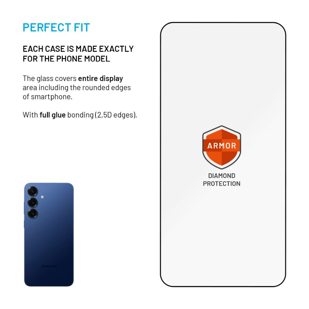 Ultra odolné tvrdené sklo FIXED Armor s aplikátorom proti prachu a vrstvou AR pre Samsung Galaxy S24+/S25+, čierne